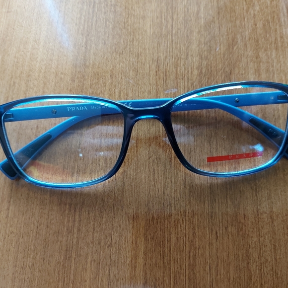 Authentic Prada Eye Glasses Frame VPS 04I Size 53, Col. CZH Crystal Blue - Picture 1 of 5